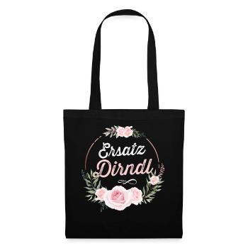 Ersatz Dirndl Shirt Trachten Damen Trachtenshirt - Stoffbeutel - Schwarz - Vorne