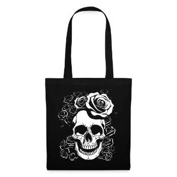 Horror Schädel Schädel Kunst Totenkopf Gothic Heavy Metal - Stoffbeutel - Schwarz - Vorne