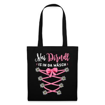 Trachtenshirt Damen Trachten T-Shirt Dirndl Ersatz - Stoffbeutel - Schwarz - Vorne