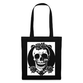 Horreur Crâne Crâne Art Crâne Gothique Heavy Metal - Sac en tissu - noir - Devant