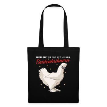 Seidenhuhn Seidenhühner | Silkie Hühner Geschenk - Stoffbeutel - Schwarz - Vorne
