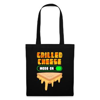 Grillkäse gegrillter Käse Käseliebhaber Geschenk - Stoffbeutel - Schwarz - Vorne
