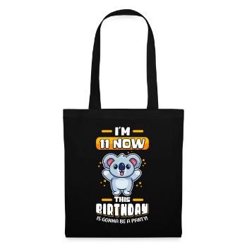 11e anniversaire 11 ans Cadeau Idée Cadeau Cadeau - Sac en tissu - noir - Devant