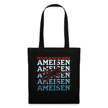 Ameisen Formicarium Ameisenfarm Ameise Geschenk - Stoffbeutel - Schwarz - Vorne