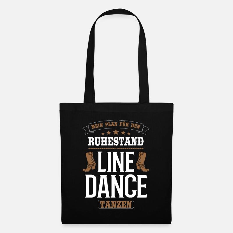 Linedance Line Dance Country Tanz Rentner Geschenk - Stoffbeutel - Schwarz
