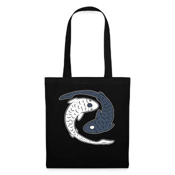 Yin Yang Koi Propriétaire de poisson - Sac en tissu - noir - Devant