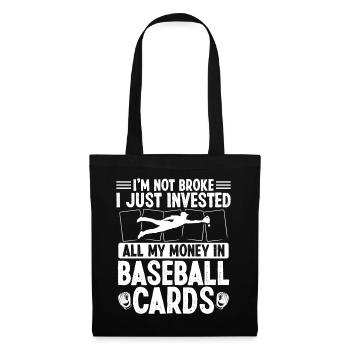 Funny Baseball Card Design - Tote Bag - black - Front