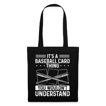 Funny Baseball Card Design - Tote Bag - black - Front
