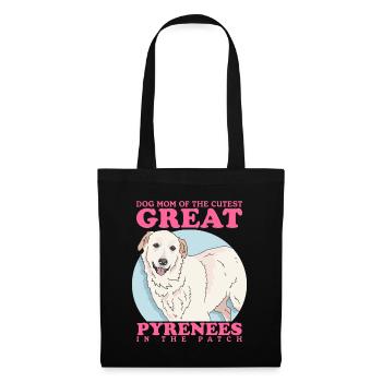 Chien de montagne des Pyrénées Maman Chien Propriétaire Cadeau - Sac en tissu - noir - Devant