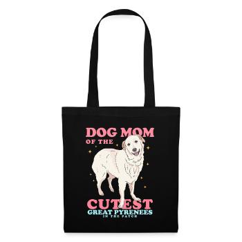 Chien de montagne des Pyrénées Maman Chien Propriétaire Cadeau - Sac en tissu - noir - Devant