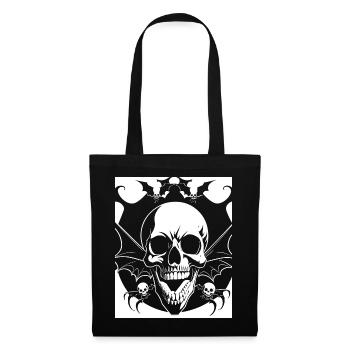 Horreur Crâne Crâne Art Crâne Gothique Heavy Metal - Sac en tissu - noir - Devant