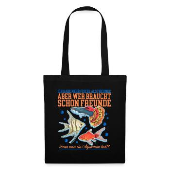 Aquarium Aquarianer Aquaristik Zierfisch Geschenk - Stoffbeutel - Schwarz - Vorne