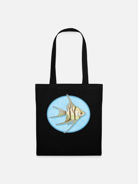 Aquarium Kaiserfisch Aquarianer Geschenk - Stoffbeutel - Schwarz