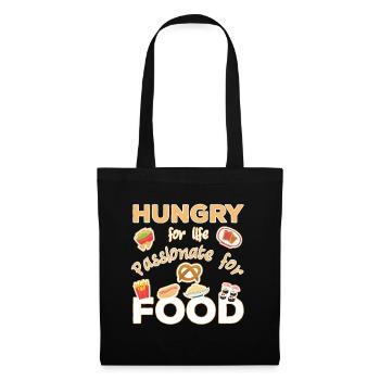 Hungry for Life Passionate for Food food lover - Stoffbeutel - Schwarz - Vorne