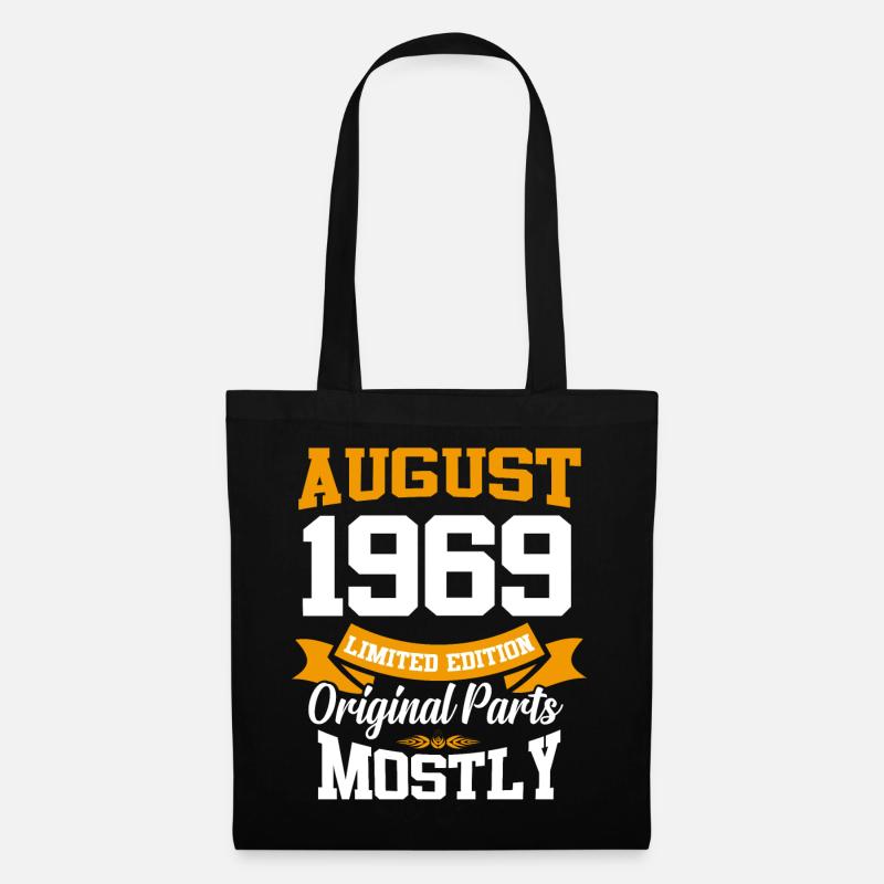 August 1969 Vintage Geburtstag Geschenk - Stoffbeutel - Schwarz