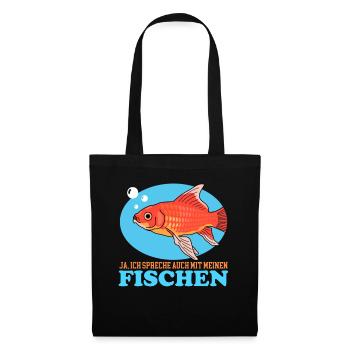 Aquarianer Aquarium Aquaristik Zierfisch Geschenk - Stoffbeutel - Schwarz - Vorne