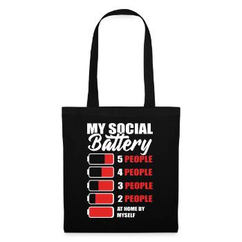 My Social Battery Einzelgänger - Stoffbeutel - Schwarz - Vorne