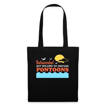 Ponton Pontoon Bateau Capitaine Cadeau - Sac en tissu - noir - Devant