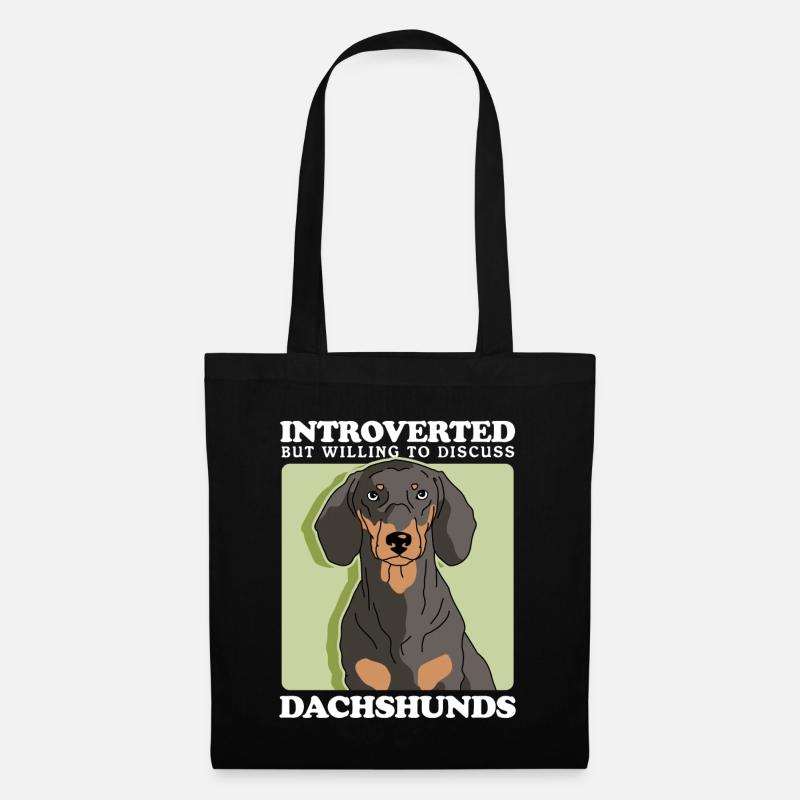 Dachshund Dackel Hunde Teckel Hund Geschenk - Stoffbeutel - Schwarz