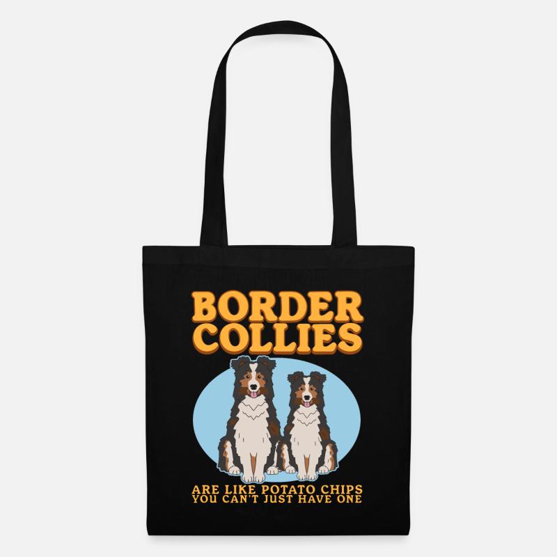 Border Collie Hunde Hundebesitzer Geschenk - Stoffbeutel - Schwarz