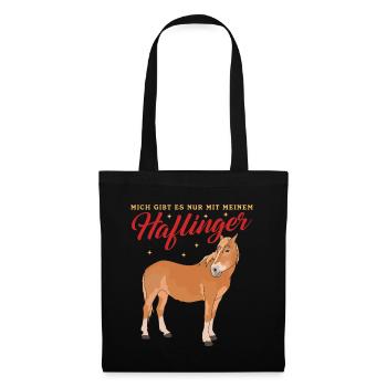 Haflinger Pferd Haffi Pferdebesitzer Geschenk - Stoffbeutel - Schwarz - Vorne