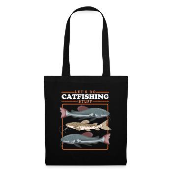 Pêcheur Poisson-Chat Pêche Pêche Poisson Cadeau - Sac en tissu - noir - Devant
