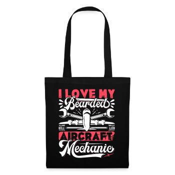 Love Avion aviation - Sac en tissu - noir - Devant