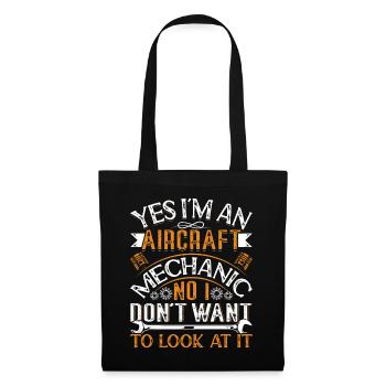 Love Avion aviation - Sac en tissu - noir - Devant