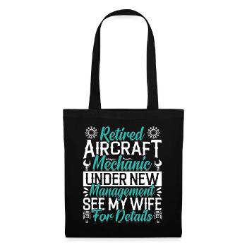 Love Avion aviation - Sac en tissu - noir - Devant