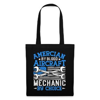 Love Avion aviation - Sac en tissu - noir - Devant