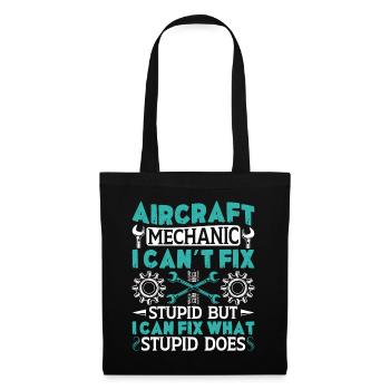Love Avion aviation - Sac en tissu - noir - Devant