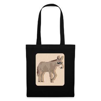 Esel Eselbesitzer Eselliebhaber Eselchen Geschenk - Stoffbeutel - Schwarz - Vorne