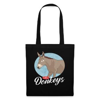 Esel Eselchen Eselbesitzer Eselliebhaber Geschenk - Stoffbeutel - Schwarz - Vorne