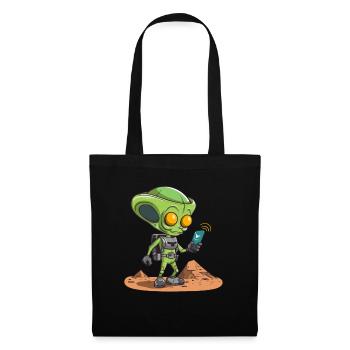 Alien als Geocacher - Geocaching Geocacher - Stoffbeutel - Schwarz - Vorne