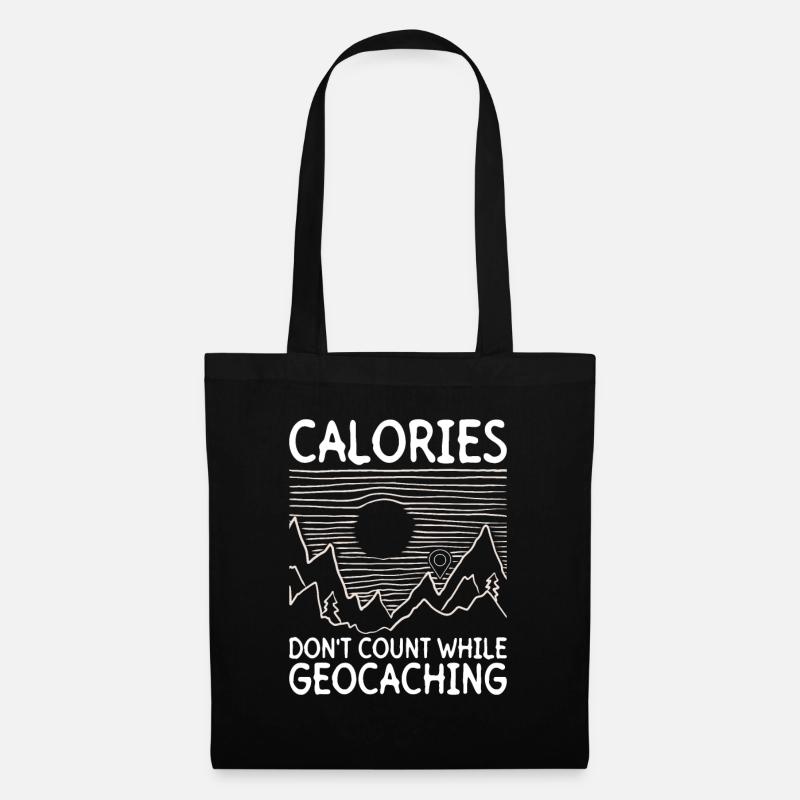 Les calories ne comptent pas dans le géocaching - Geocaching - Sac en tissu - noir