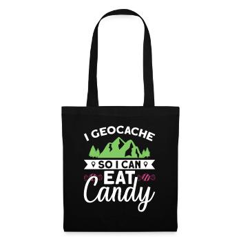 Je géocache pour pouvoir manger des bonbons - Geocaching - Sac en tissu - noir - Devant