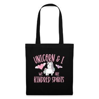 Vintage Rainbow Unicorn & I - Are Kindred Spirits - Tote Bag - black - Front