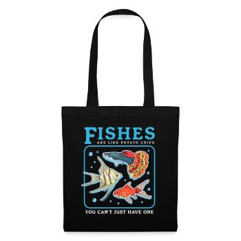 Aquarium Aquaristik Aquarianer Zierfisch Geschenk - Stoffbeutel - Schwarz - Vorne