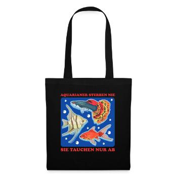 Aquarium Aquarianer Aquaristik Zierfisch Geschenk - Stoffbeutel - Schwarz - Vorne