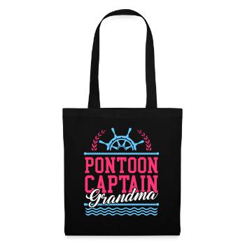 Ponton Capitaine Grand-mère Ponton Ponton Bateau Cadeau - Sac en tissu - noir - Devant