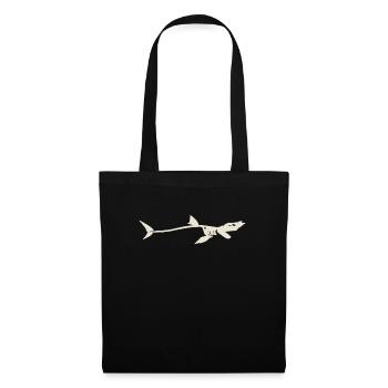 Megalodon Skeleton - Megalodon Halloween Shark - Sac en tissu - noir - Devant
