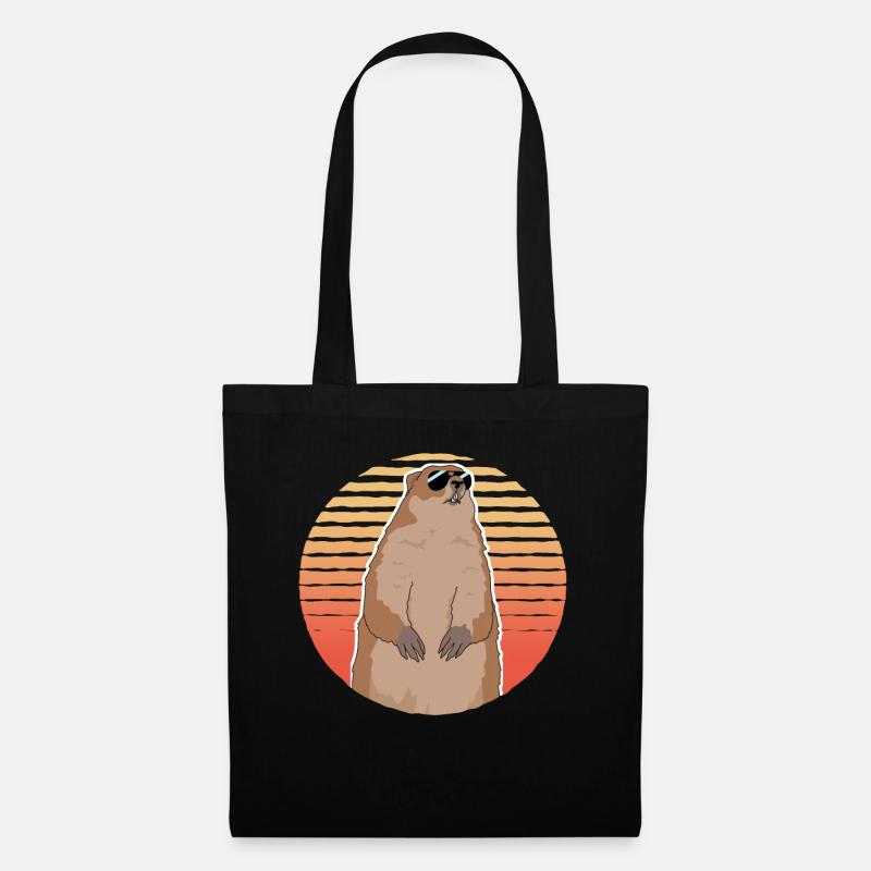 Murmeltiere Mankai Groundhog Munggen Geschenk - Stoffbeutel - Schwarz