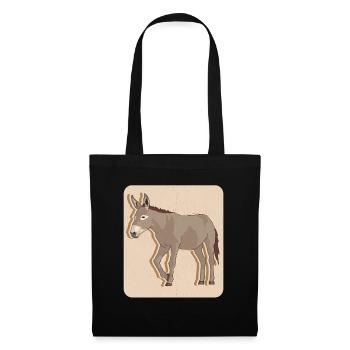 Esel Eselbesitzer Eselchen Eselliebhaber Geschenk - Stoffbeutel - Schwarz - Vorne