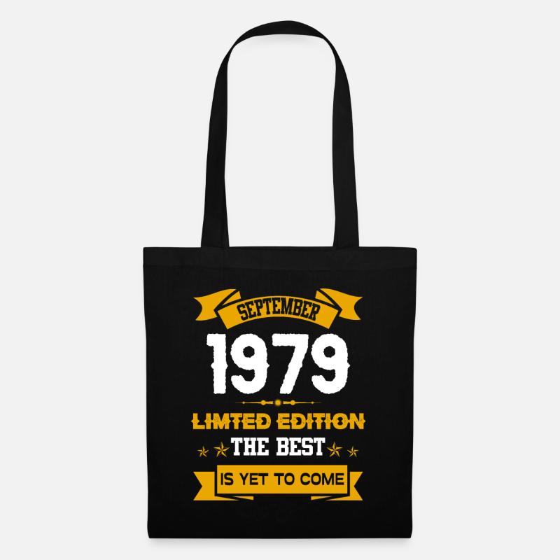 September 1979 Geburtstagsgeschenk - Stoffbeutel - Schwarz
