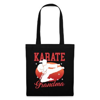 Karate Oma Kampfsportler Kampfsport Geschenk - Stoffbeutel - Schwarz - Vorne
