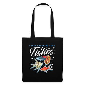 Aquaristik Aquarium Aquarianer Zierfisch Geschenk - Stoffbeutel - Schwarz - Vorne
