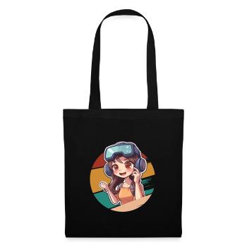 Anime Gaming Girl Virtual reality introverted - Tote Bag - black - Front