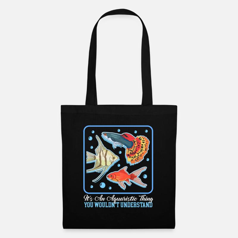 Aquarium Aquarianer Aquaristik Zierfisch Geschenk - Stoffbeutel - Schwarz