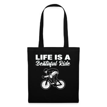 Life Is A Beautiful Ride Biker - Stoffbeutel - Schwarz - Vorne