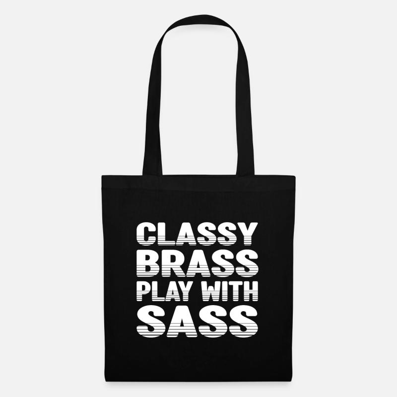 Classy Brass Play With Sass Baritone Bass Player - Stoffbeutel - Schwarz